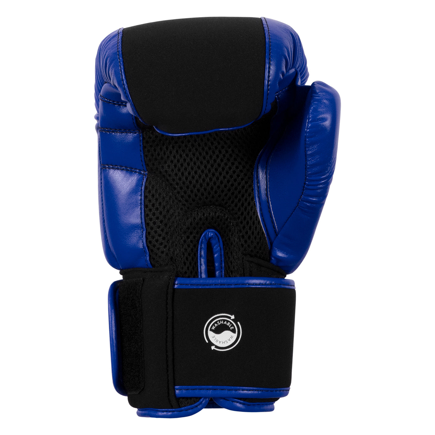 variant:black/blue::TITLE Boxing Gel Washable Fitness Gloves 3.0 back view