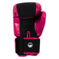 variant:black/hot pink::TITLE Boxing Gel Washable Fitness Gloves 3.0 back view