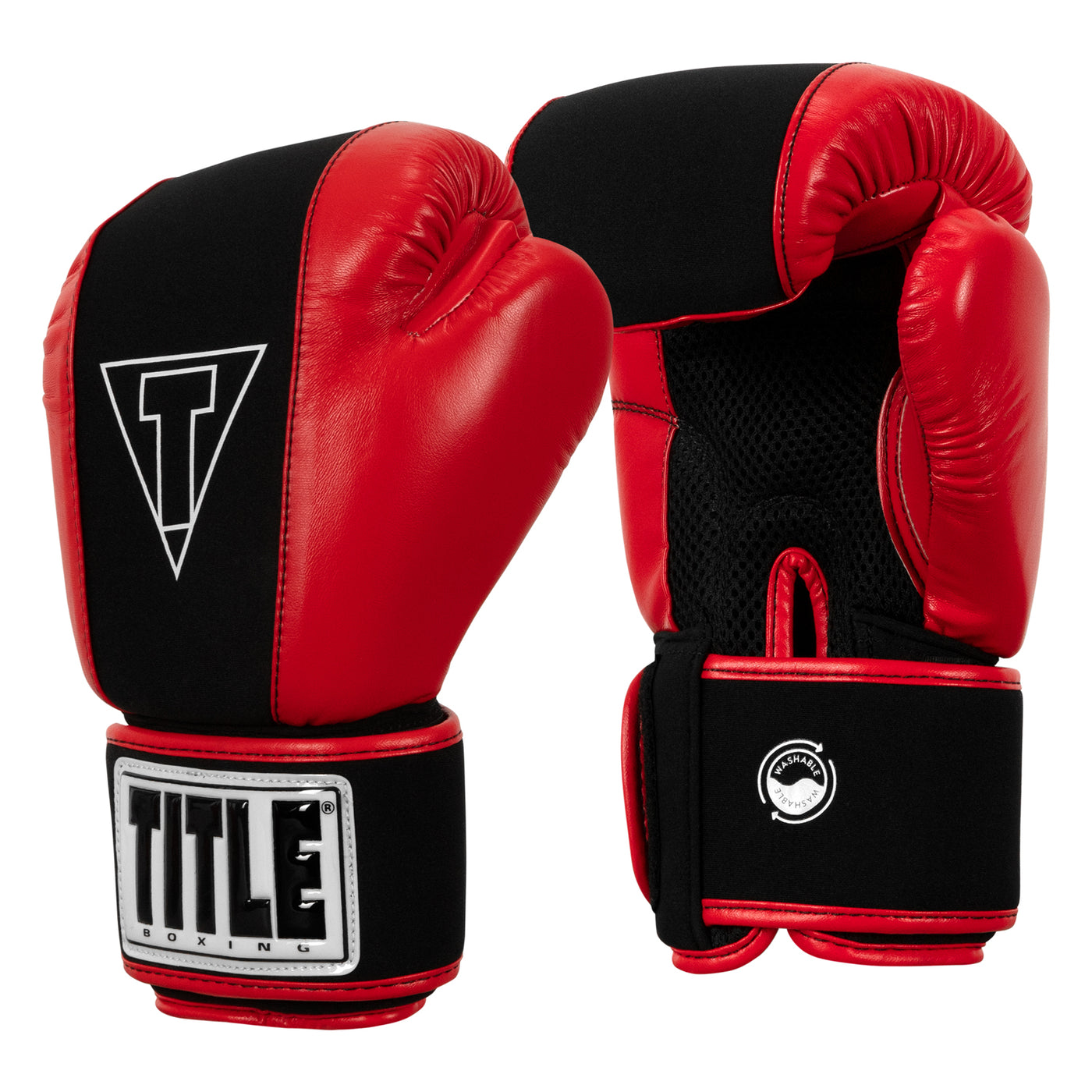 variant:black/red::TITLE Boxing Gel Washable Fitness Gloves 3.0 side view