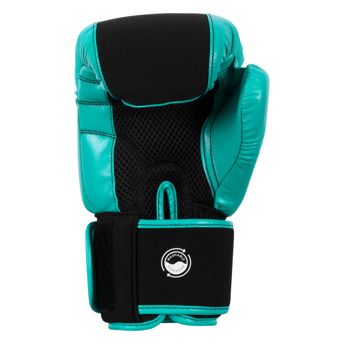 variant:Black/Turquoise::TITLE Boxing Gel Washable Fitness Gloves 3.0 back side