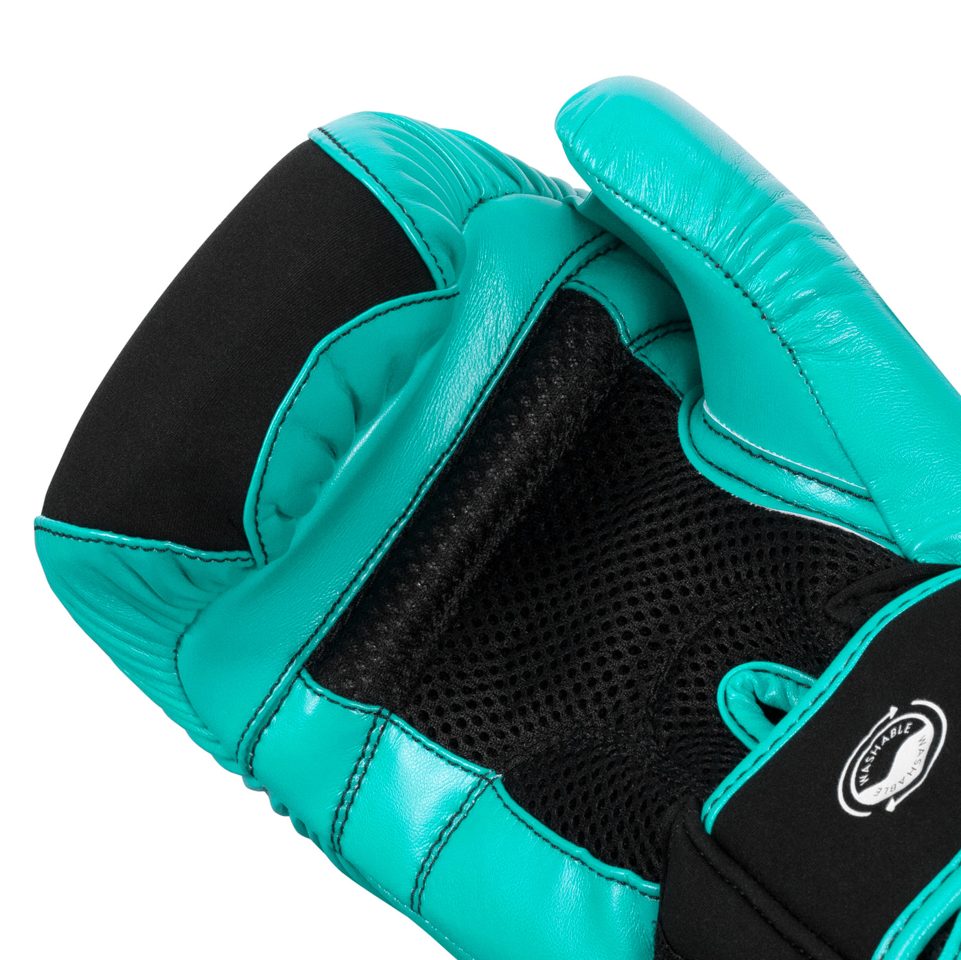variant:Black/Turquoise::TITLE Boxing Gel Washable Fitness Gloves 3.0 palm view