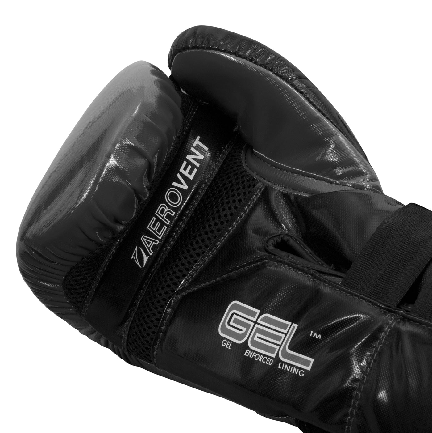 variant:Grey/Black::TITLE Boxing Gel Glory Super Bag Gloves 2.0 lay down view