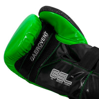variant:Lime/Black::TITLE Boxing Gel Glory Super Bag Gloves 2.0 lay down view