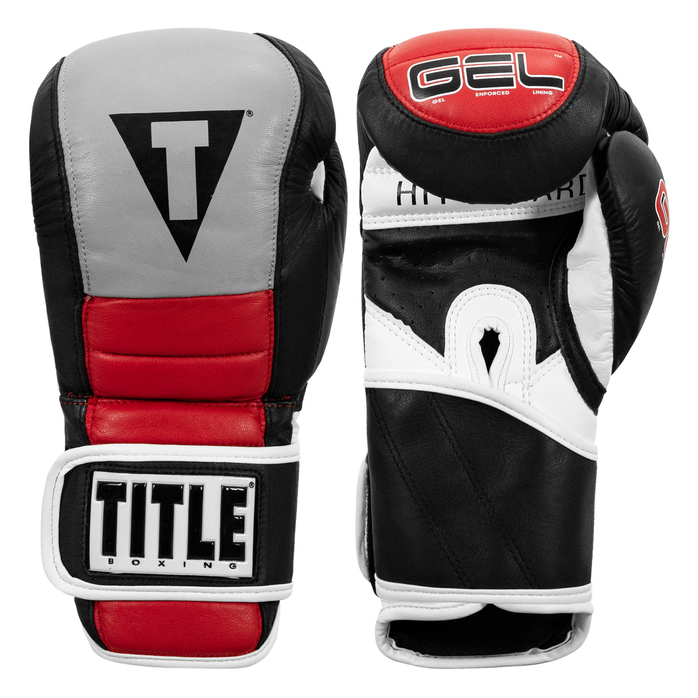color:Black/Grey/Red::TITLE Boxing Gel Rush Bag Gloves main view