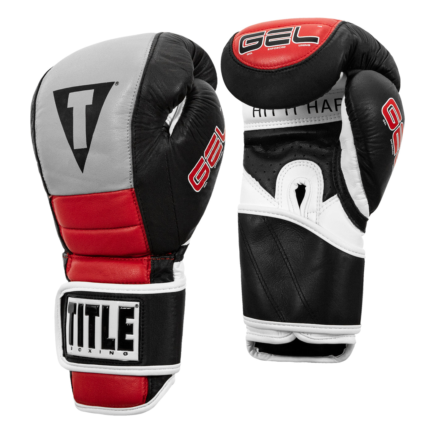 variant:Black/Grey/Red::TITLE Boxing Gel Rush Bag Gloves side view