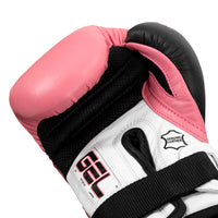 variant:Pink/Black::TITLE Boxing Gel Suspense Training Gloves lay down view