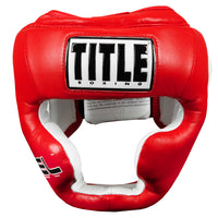 variant:Red::TITLE Boxing Gel World Full Face Training Headgear front view