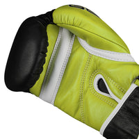 variant:black/lime::TITLE Boxing Gel World 2.0 Bag Gloves palm view
