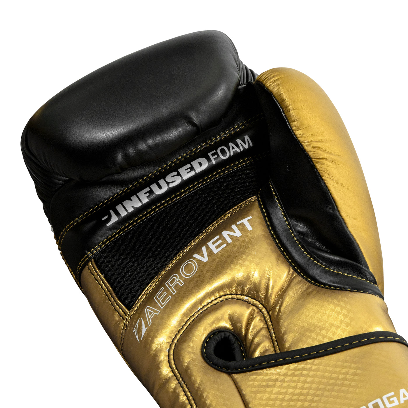 variant:gold/black::TITLE Boxing Infused Foam Interrogate Training Gloves 2.0 fifth view