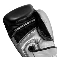 variant:silver/black::TITLE Boxing Infused Foam Interrogate Training Gloves 2.0 fifth view