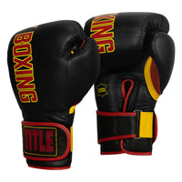 variant:black/red::KRONK Boxing Leather Bag Gloves side view