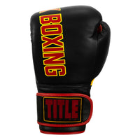 variant:black/red::KRONK Boxing Leather Bag Gloves main view front 