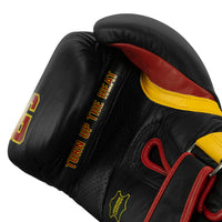 variant:black/red::KRONK Boxing Leather Bag Gloves palm view