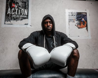 variant:White::TITLE Boxing Ko-Vert Training Gloves man posing in gloves