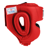 variant:red::TITLE Boxing USA Boxing Masters Competition Headgear side view