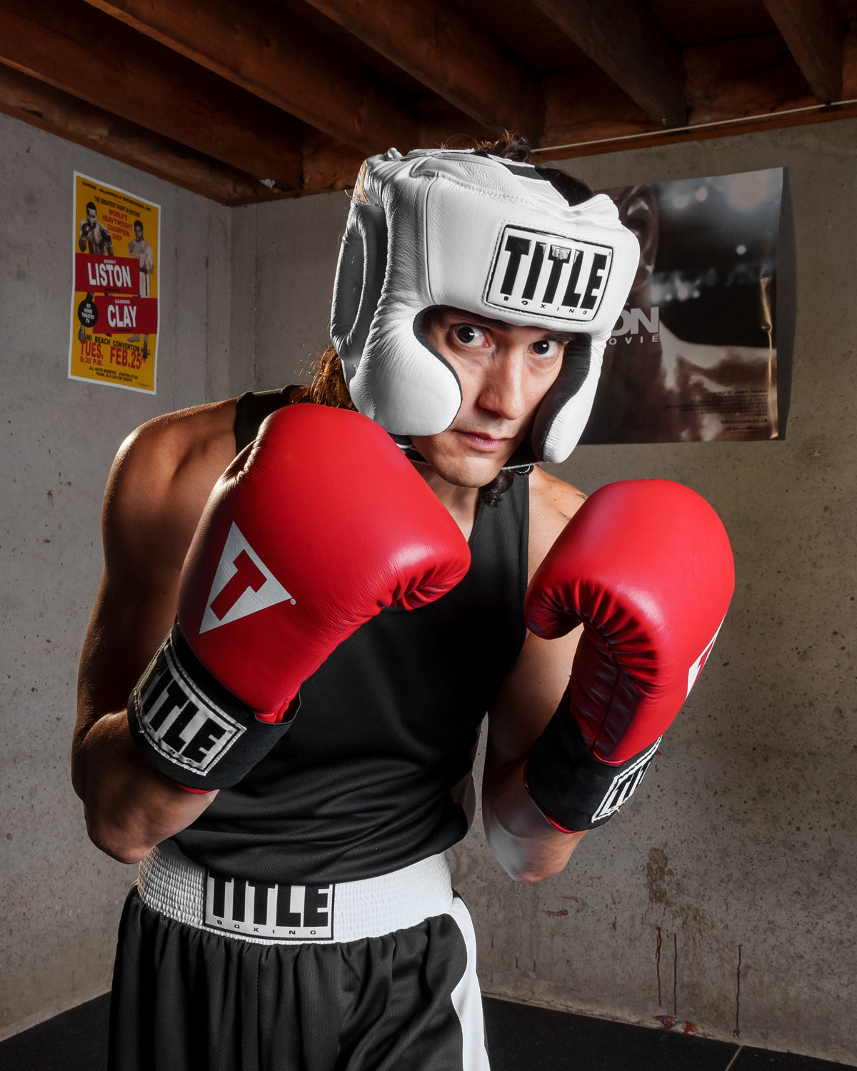 variant:white::TITLE Boxing USA Boxing Masters Competition Headgear guy boxing stance