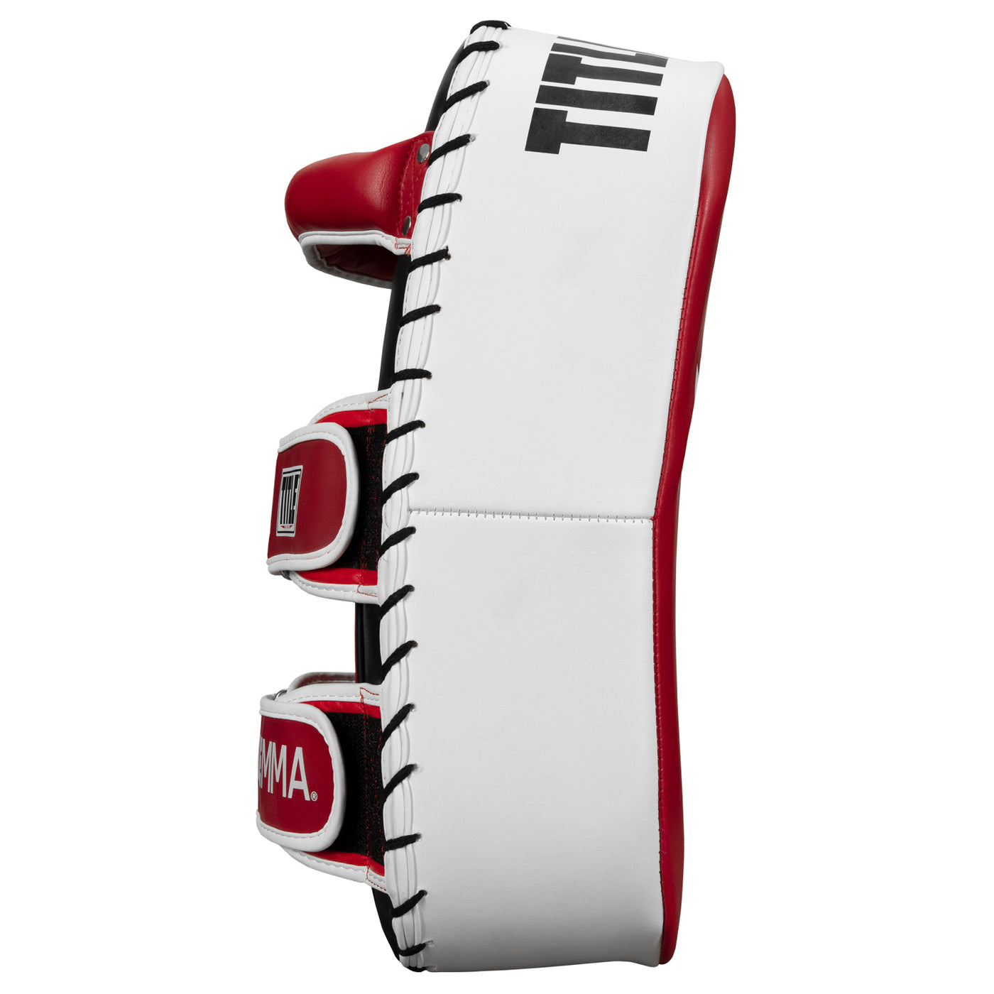 variant:red/white/black::TITLE MMA Air Raid Thai Pads (Pair) side view