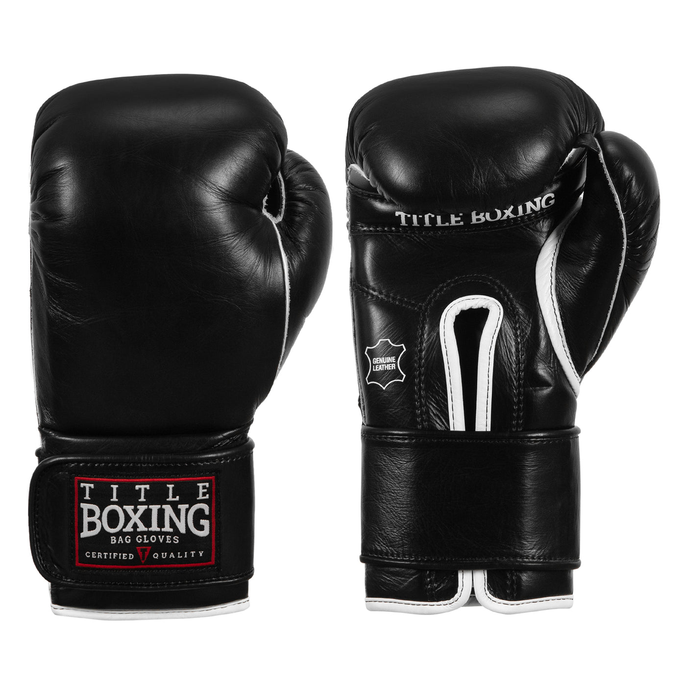 color:black::TITLE Boxing Old School Leather Bag Gloves 2.0 main view