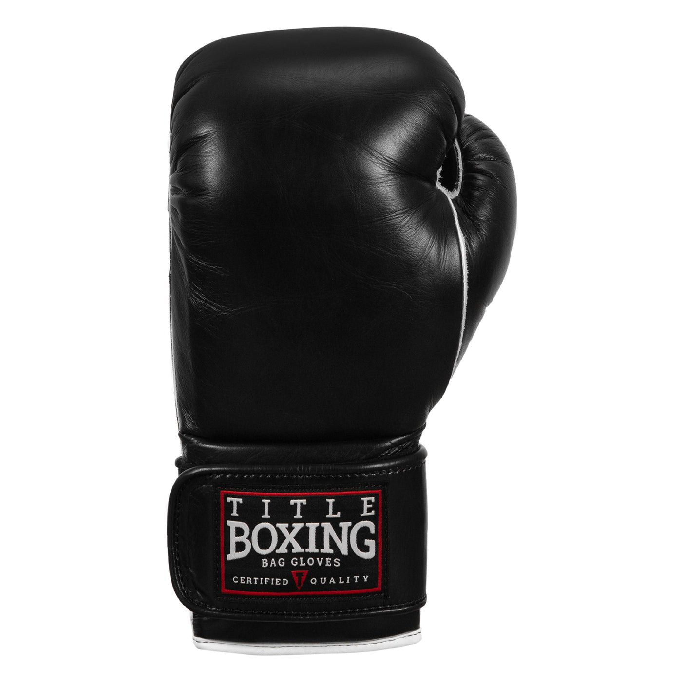 variant:black::TITLE Boxing Old School Leather Bag Gloves 2.0 front view