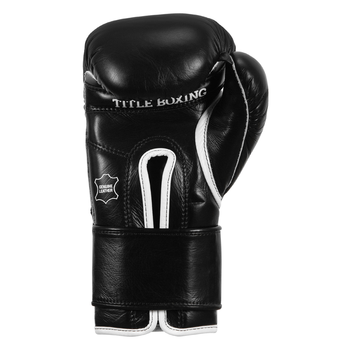 variant:black::TITLE Boxing Old School Leather Bag Gloves 2.0 back view
