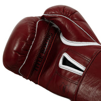 variant:maroon::TITLE Boxing Old School Leather Sparring Gloves 2.0 palm view