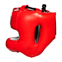 variant:Red::Pro Mex Pro Facesaver Headgear 3 side view