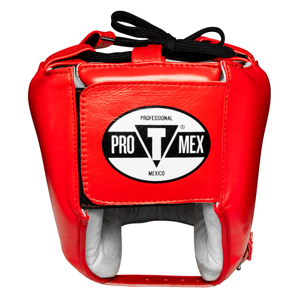 variant:Red::Pro Mex Pro Facesaver Headgear 3 back view