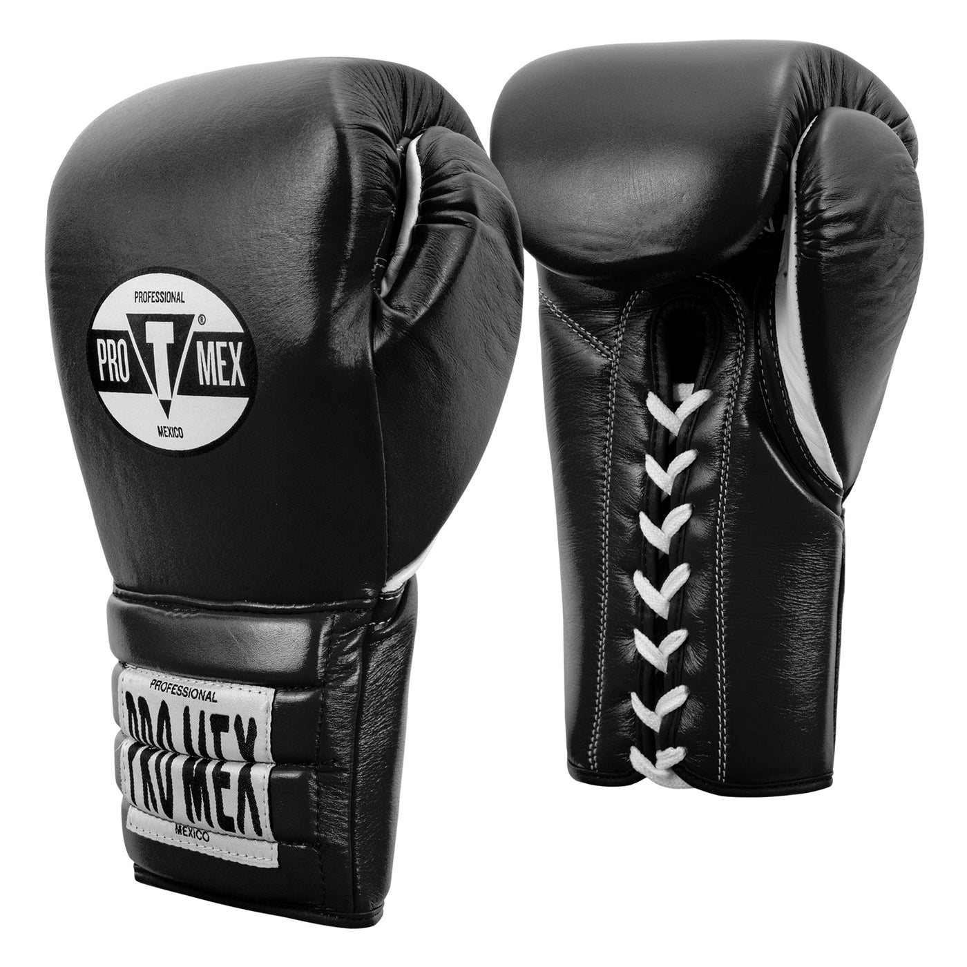 variant:Black/White::Pro Mex Professional Lace Sparring Gloves V3.0 side view
