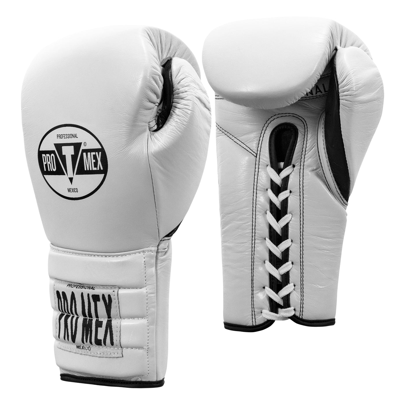 variant:white/black::Pro Mex Professional Lace Sparring Gloves V3.0  side view