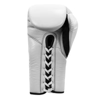 variant:white/black::Pro Mex Professional Lace Sparring Gloves V3.0 back view