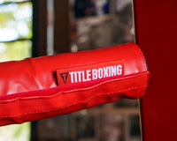 variant:RD/WH/BL::TITLE Boxing Ring Turnbuckle Covers close up of cover