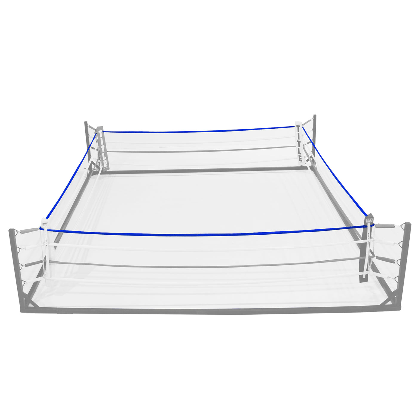 variant:blue::TITLE Boxing Polycot Ring Rope Cover image showing example of rope cover on boxing ring