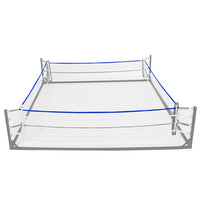 variant:blue::TITLE Boxing Polycot Ring Rope Cover image showing example of rope cover on boxing ring