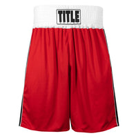 variant:red/blue::TITLE Boxing Stinger Reversible Amateur Boxing Set red shorts front view