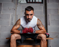 variant:Black/Red::TITLE Boxing Print Hand Wraps 180"