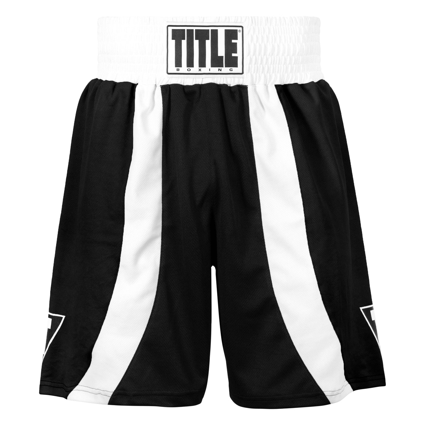 variant:black/white::TITLE Boxing Momentum Amateur Boxing Set shorts front view