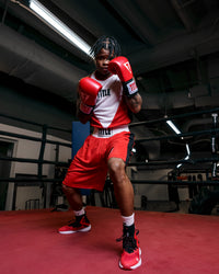 variant:red/white::TITLE Boxing Striker Amateur Boxing Set boxing stance
