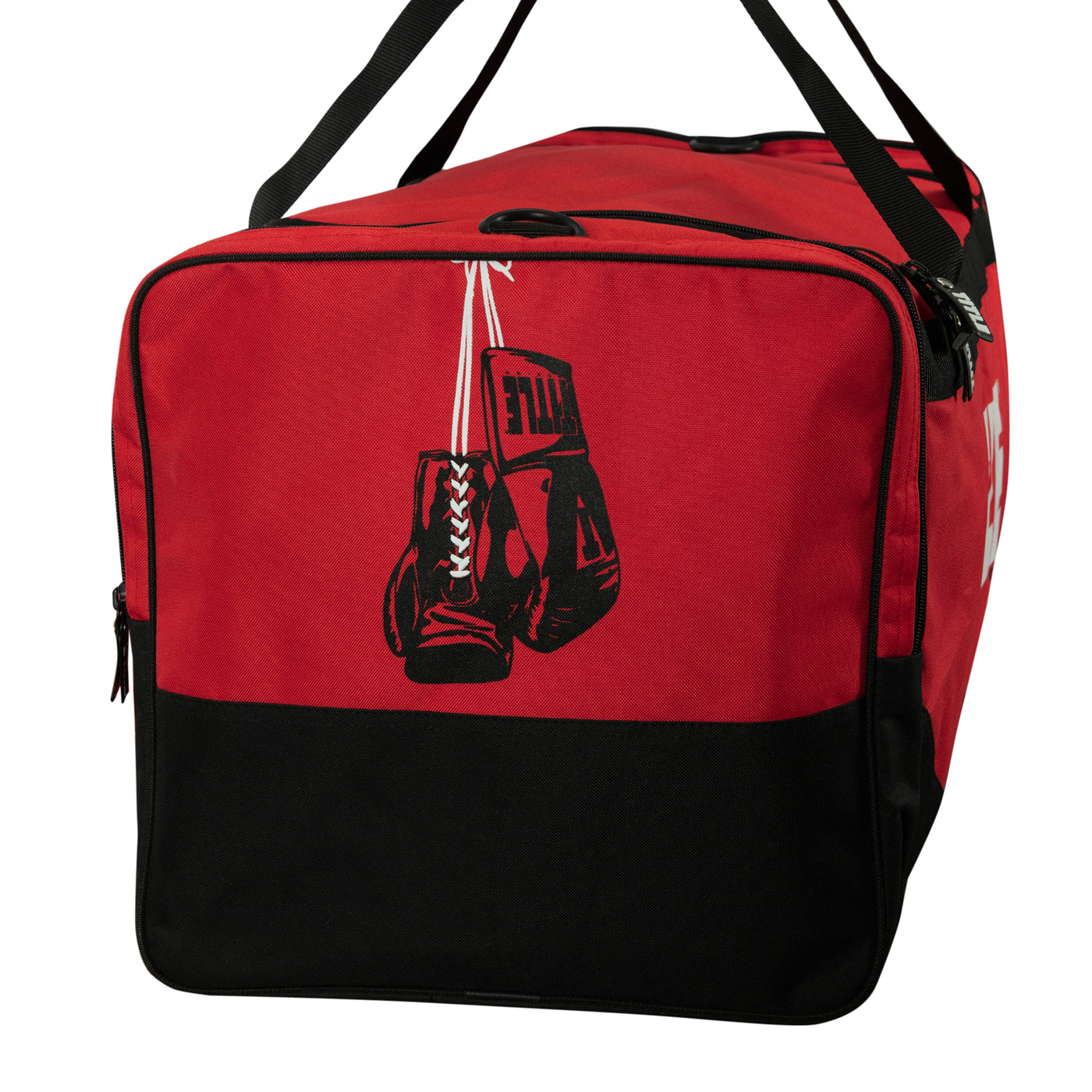 variant:red::TITLE Boxing Deluxe Gear Bag side glove view