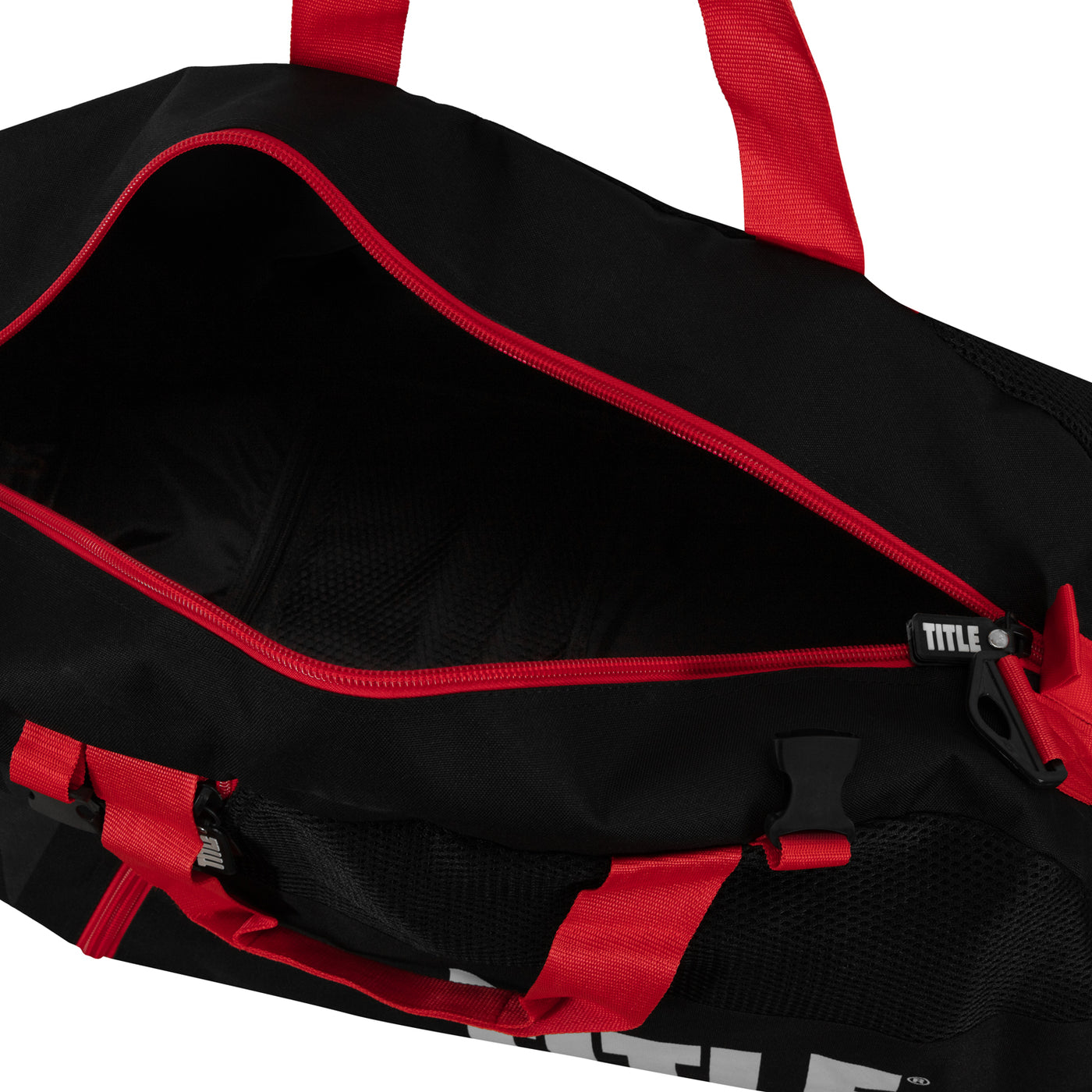 variant:black/red::TITLE Boxing Champion Sport Bag open top