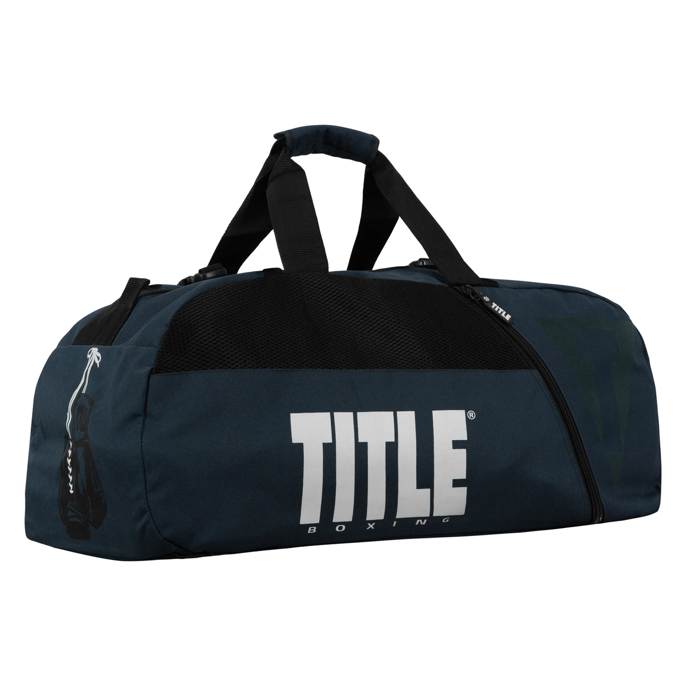 variant:blue/black::TITLE Boxing Champion Sport Bag side front view