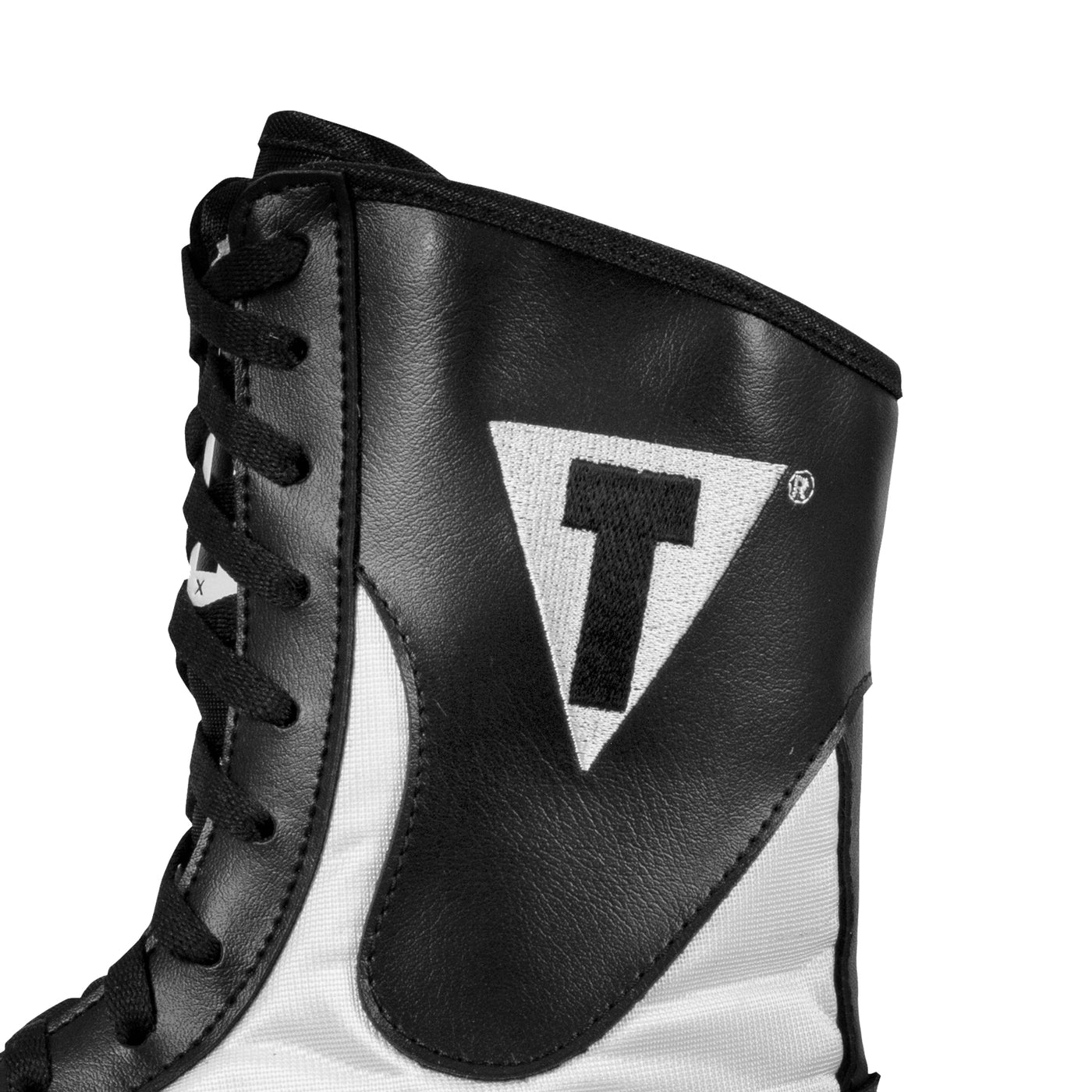 variant:Black/White::TITLE Boxing Speed-Flex Encore Mid-Top Shoes close up