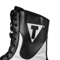 variant:Black/White::TITLE Boxing Speed-Flex Encore Mid-Top Shoes close up