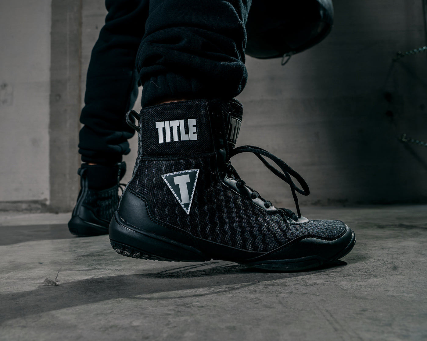 variant:black/grey::TITLE Predator II Boxing Shoes close up of shoe