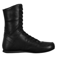 variant:black::TITLE Boxing High-Top Leather Boxing Shoes side view