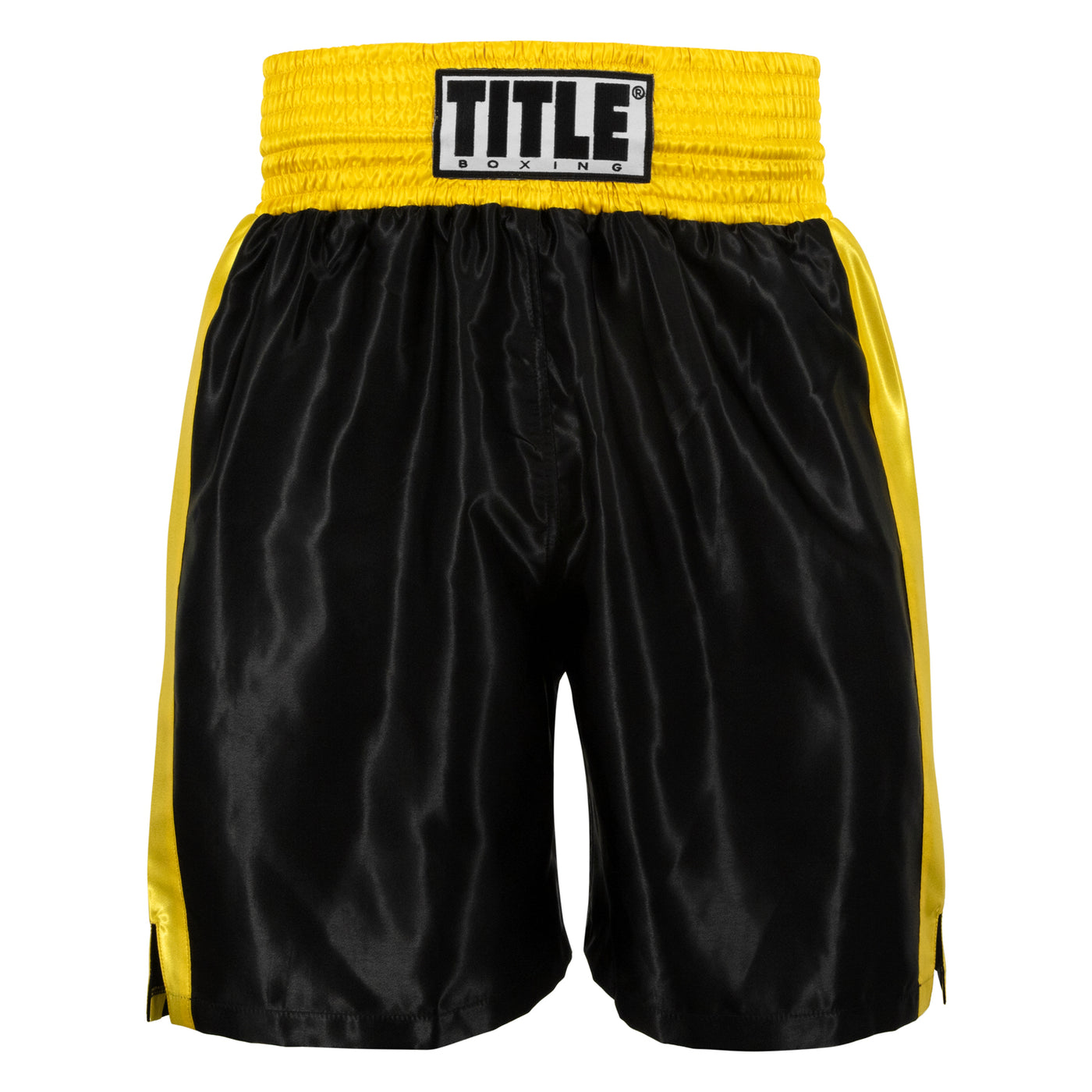 color:black/gold::TITLE Boxing Edge Boxing Trunks 2.0 front view