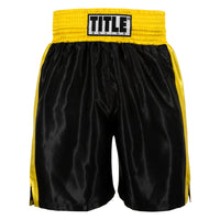 color:black/gold::TITLE Boxing Edge Boxing Trunks 2.0 front view