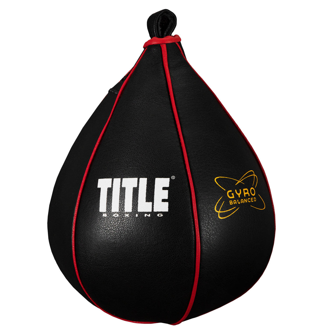 variant:lifestyle::TITLE Boxing Gyro Balanced Leather Speed Bag front view