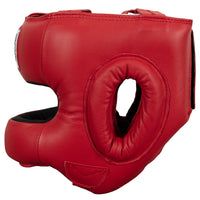 variant:Red::TITLE Boxing Face Protector Training Headgear side view