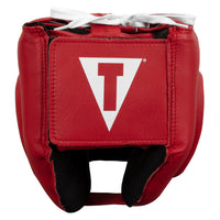 variant:Red::TITLE Boxing Face Protector Training Headgear back view