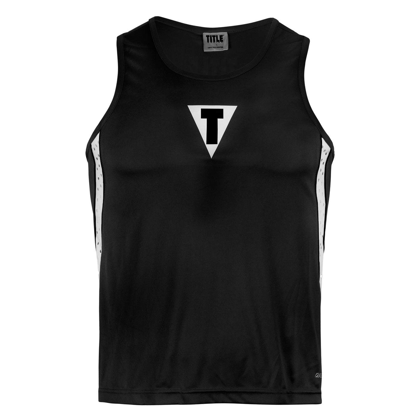 variant:black/white::TITLE Boxing Performance Aerovent Amateur Boxing Set 3.0 shirt front view